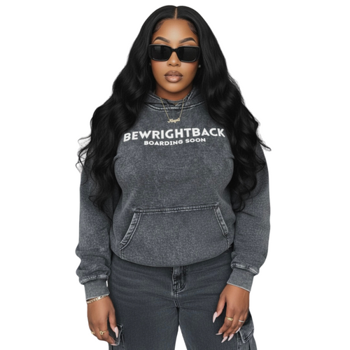 BeWrightBack Luxe Travel Hoodie – “Boarding Soon” Edition