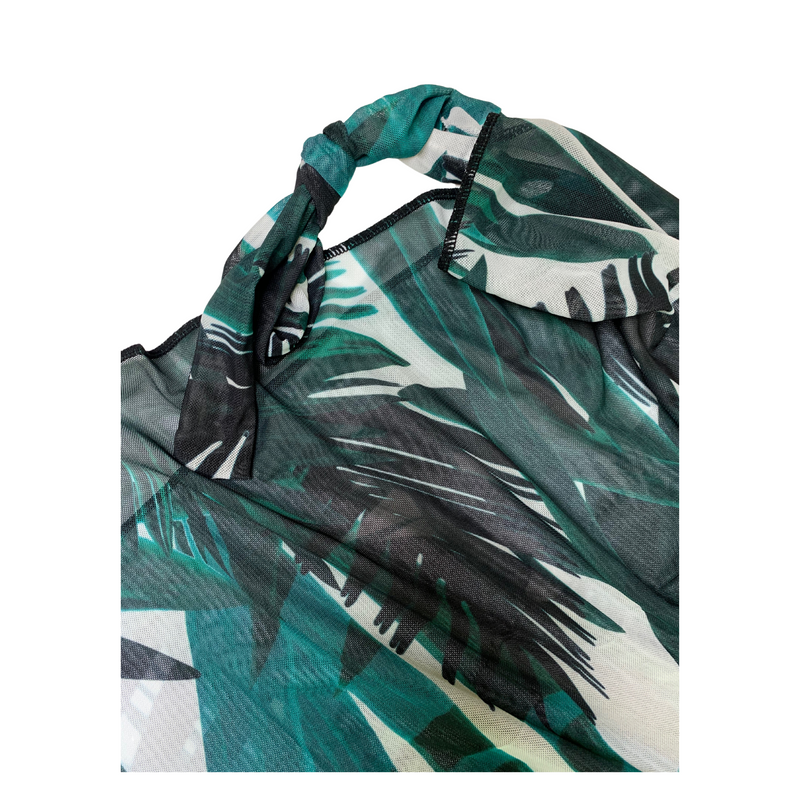 Leaf Print Cover Up Wrap Skirt