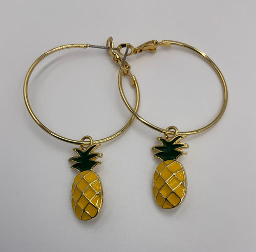 Pineapples Hoops Earrings